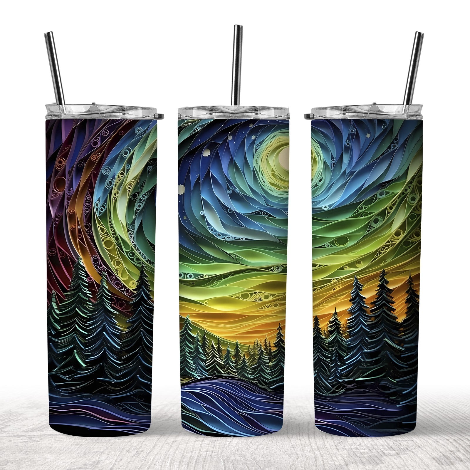 24oz Curved Tumbler with Handle – Northern Lights Design LLC