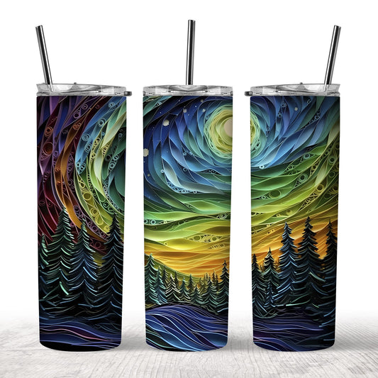 3D Northern Lights Tumbler