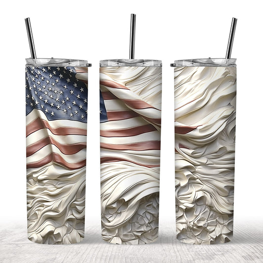 3D US Flag Tumbler