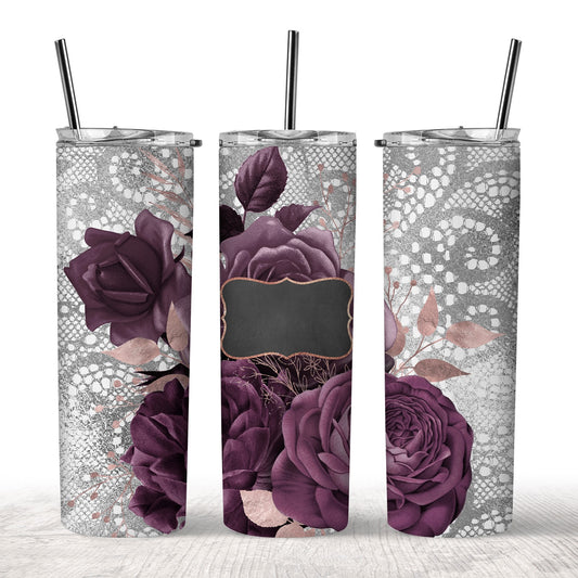 Custom Purple Rose Tumbler