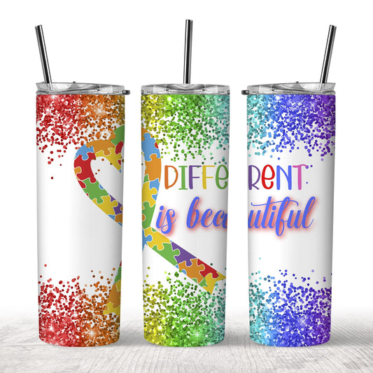 Different Is Beautiful Autism Tumbler