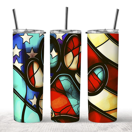 Dog Paw Flag Tumbler