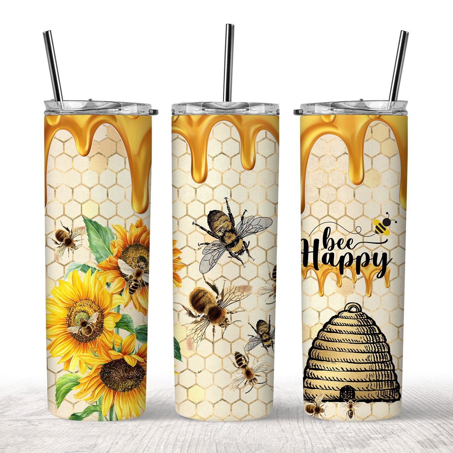 Don't Worry Bee Happy Tumbler
