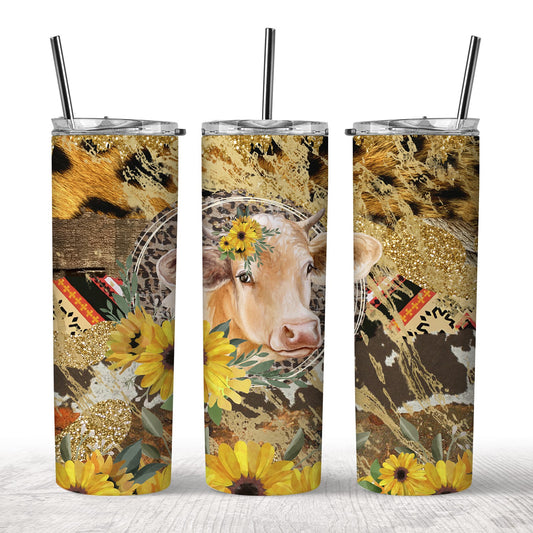 Floral Cow Tumbler