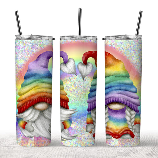Rainbow Gnome Tumbler