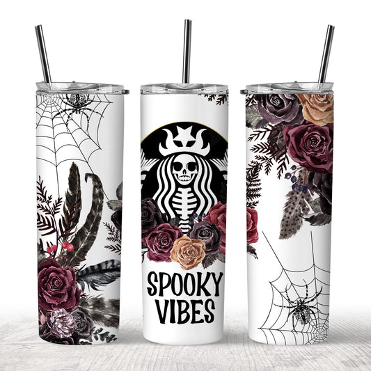 Spooky Vibes Floral Tumbler