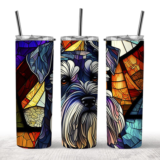Stained Glass Schnauzer Tumbler