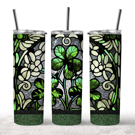 Stained Glass Shamrock Tumbler
