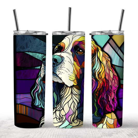 Stained Glass Spaniel Tumbler