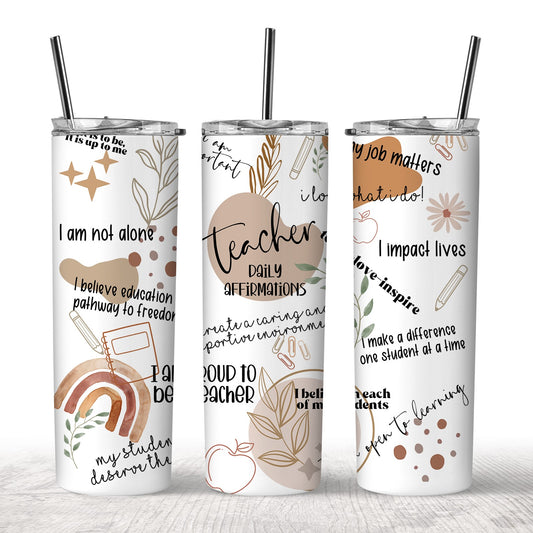 Teacher Affirmations Tumbler