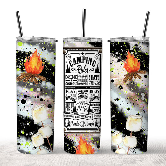 Vintage Camping Rules Tumbler